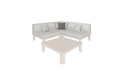 Ledge Lounger Mainstay outdoor sectional 4 piece set, Cloud resin frame with White fabric cushions
