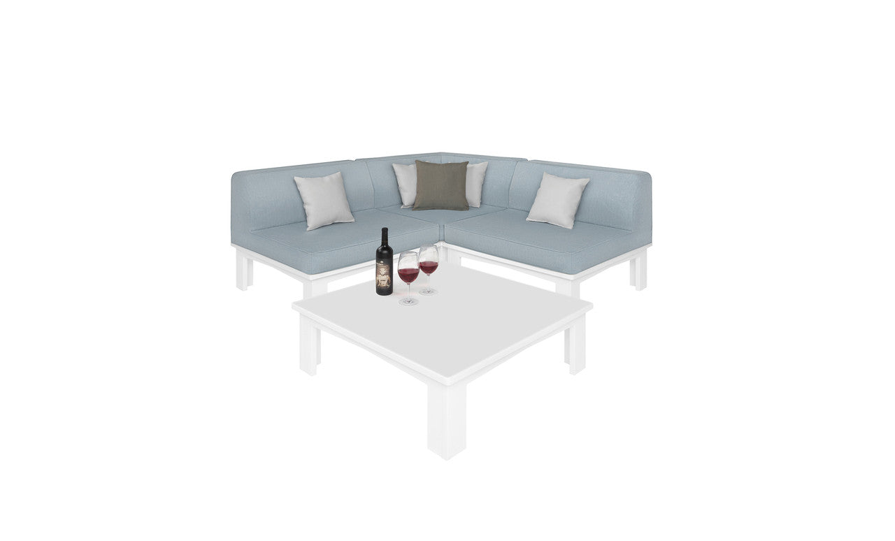 Ledge Lounger Mainstay outdoor sectional 4 piece set with corner, two middles and square coffee table