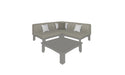 Ledge Lounger Mainstay outdoor sectional 4 piece set, Gray resin frame with Cadet Gray fabric cushions