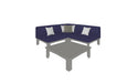 Ledge Lounger Mainstay outdoor sectional 4 piece set, Gray resin frame with Captain Navy fabric cushions