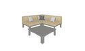 Ledge Lounger Mainstay outdoor sectional 4 piece set, Gray resin frame with Linen fabric cushions