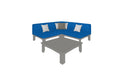 Ledge Lounger Mainstay outdoor sectional 4 piece set, Gray resin frame with Pacific fabric cushions