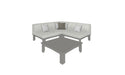 Ledge Lounger Mainstay outdoor sectional 4 piece set, Gray resin frame with Silver fabric cushions