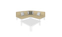 Ledge Lounger Mainstay outdoor sectional 4 piece set, White resin frame with Linen fabric cushions
