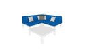 Ledge Lounger Mainstay outdoor sectional 4 piece set, White resin frame with Pacific fabric cushions