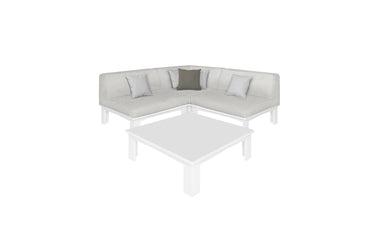 Ledge Lounger Mainstay outdoor sectional 4 piece set, White resin frame with White fabric cushions