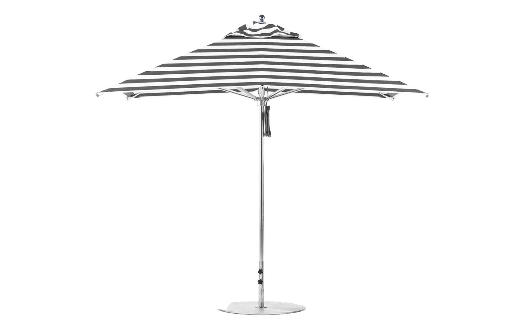 Ledge Lounger Premier 10' square pool umbrella with Black Stripe canopy