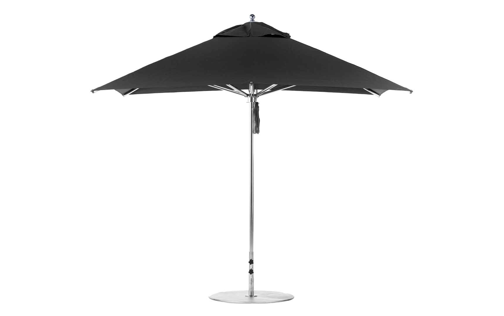 Ledge Lounger Premier 10' square pool umbrella with Black canopy