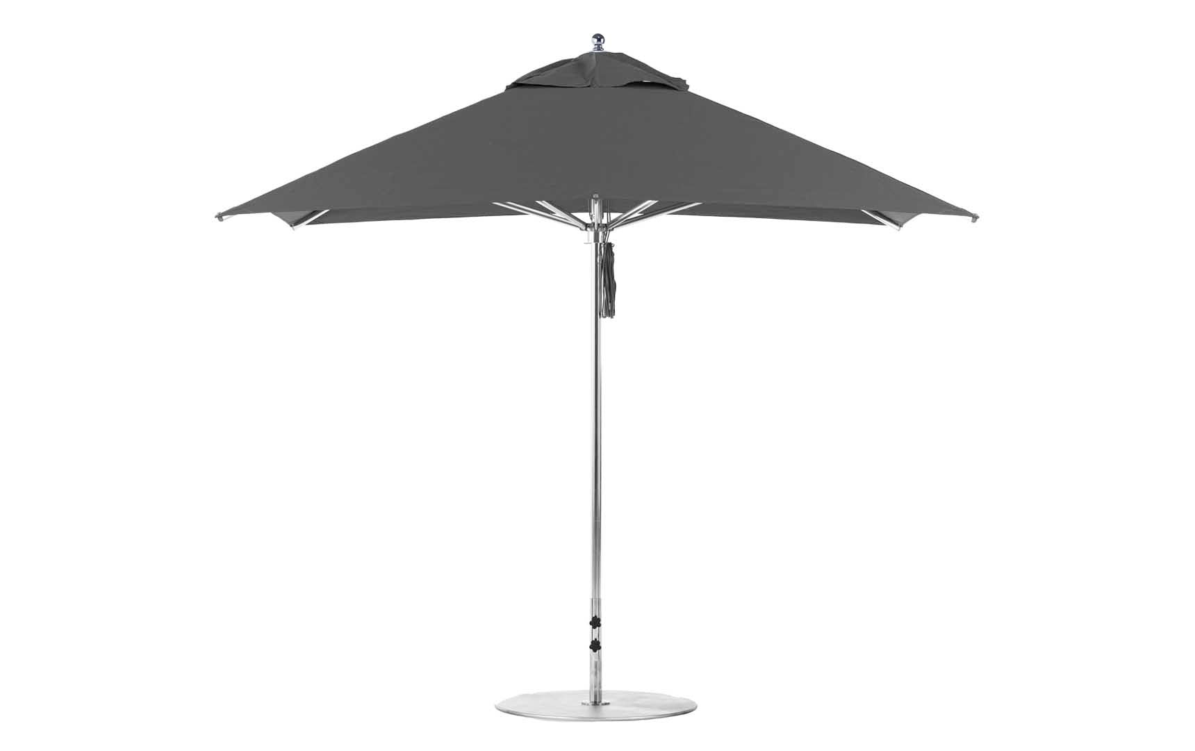 Ledge Lounger Premier 10' square pool umbrella with Charcoal Gray canopy