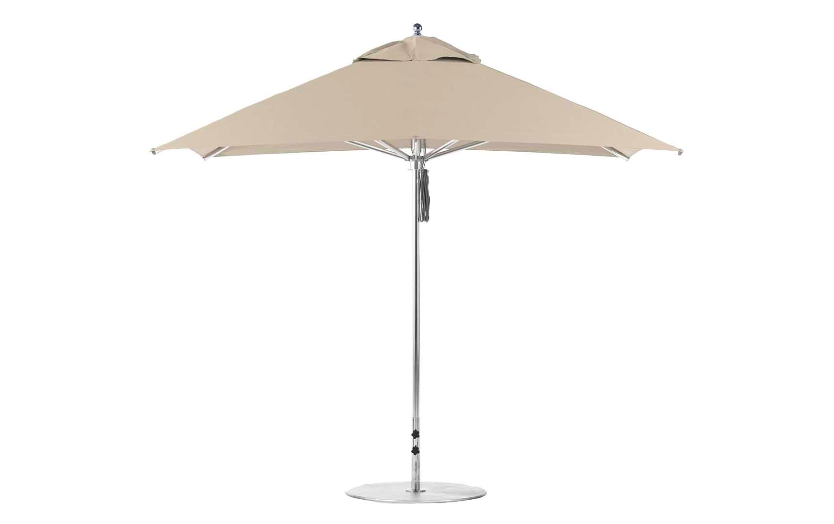 Ledge Lounger Premier 10' square pool umbrella with Linen canopy
