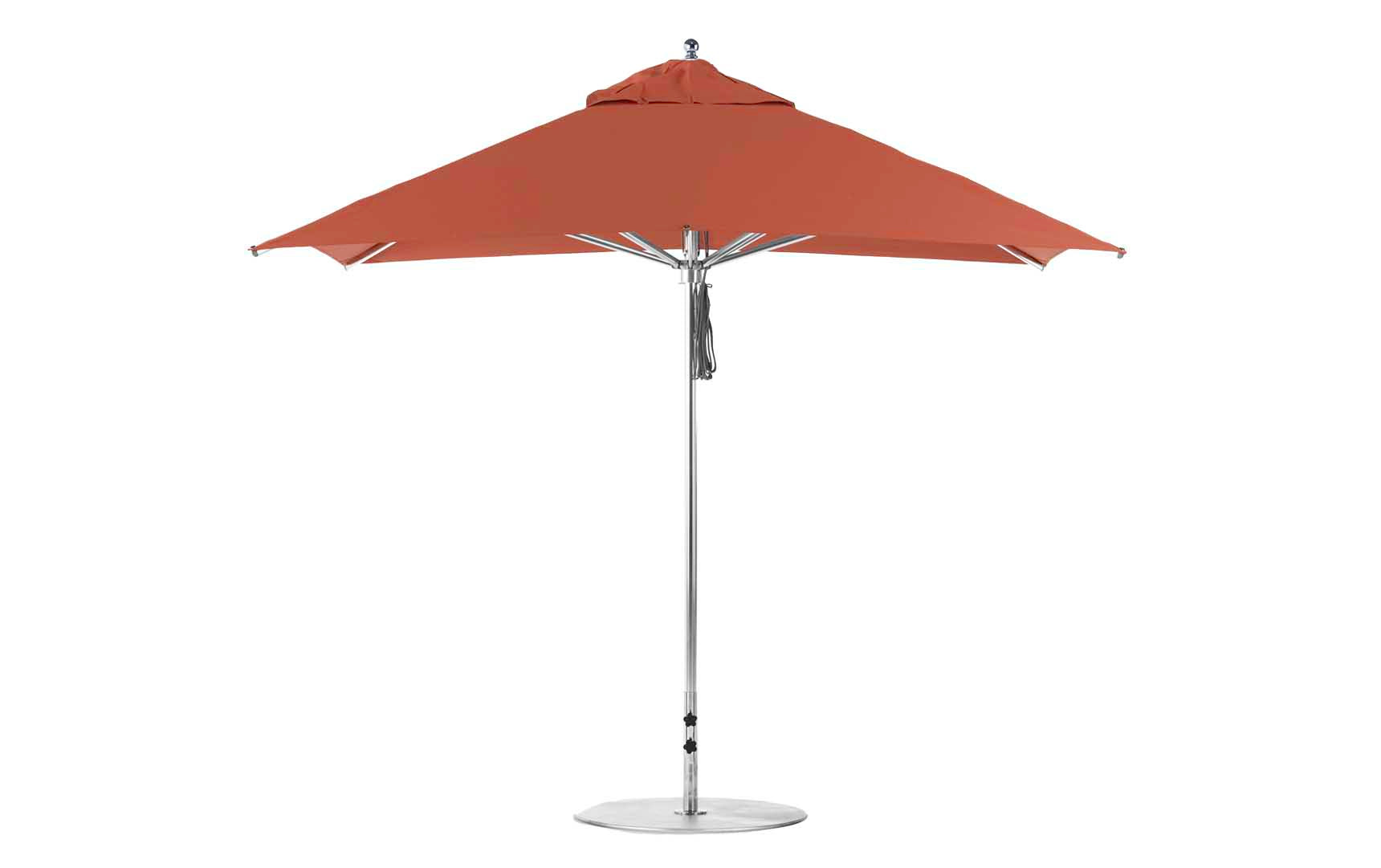 Ledge Lounger Premier 10' square pool umbrella with Terracotta canopy
