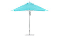 Ledge Lounger Premier 10' square pool umbrella with Turquoise Stripe canopy