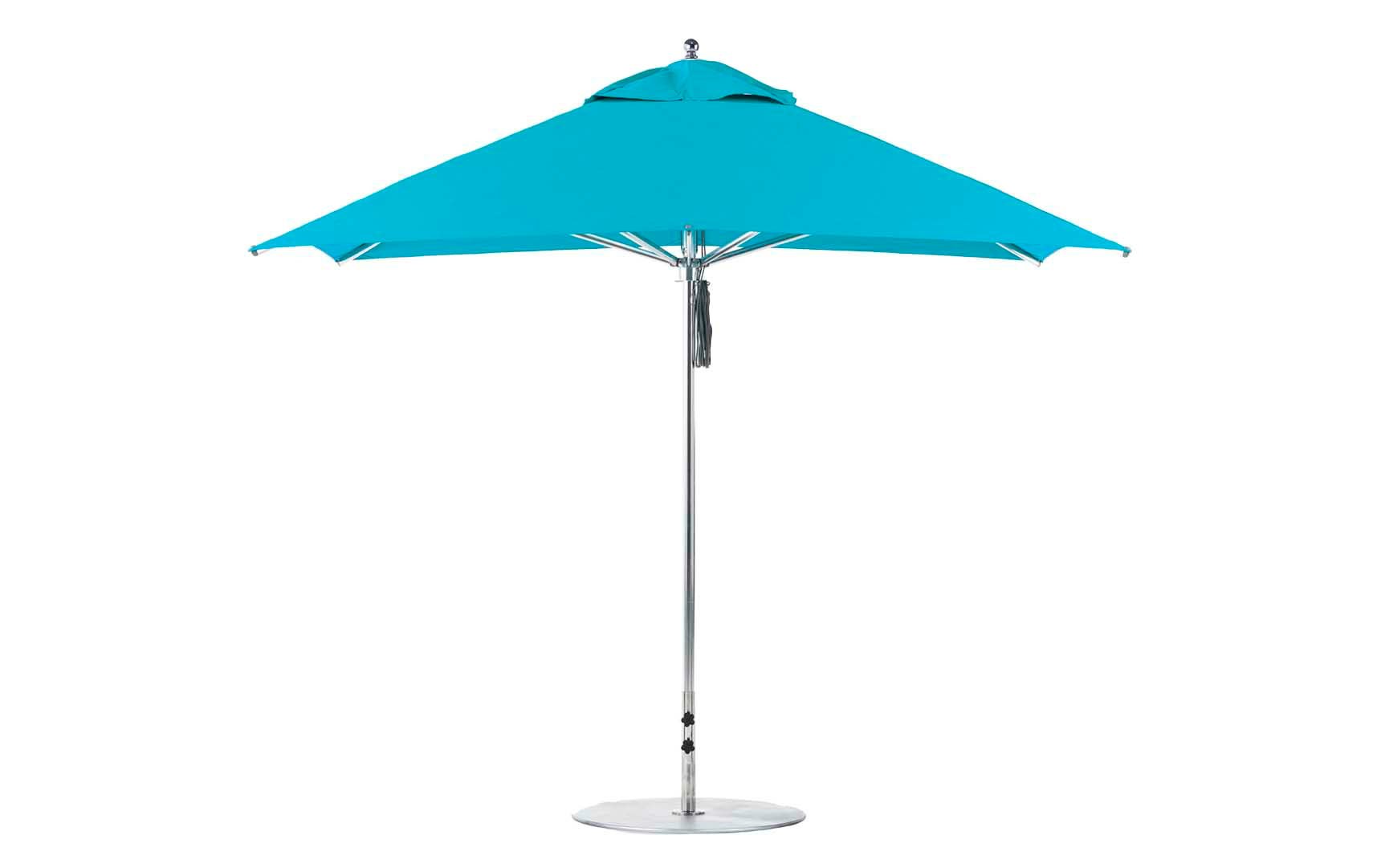 Ledge Lounger Premier 10' square pool umbrella with Turquoise canopy