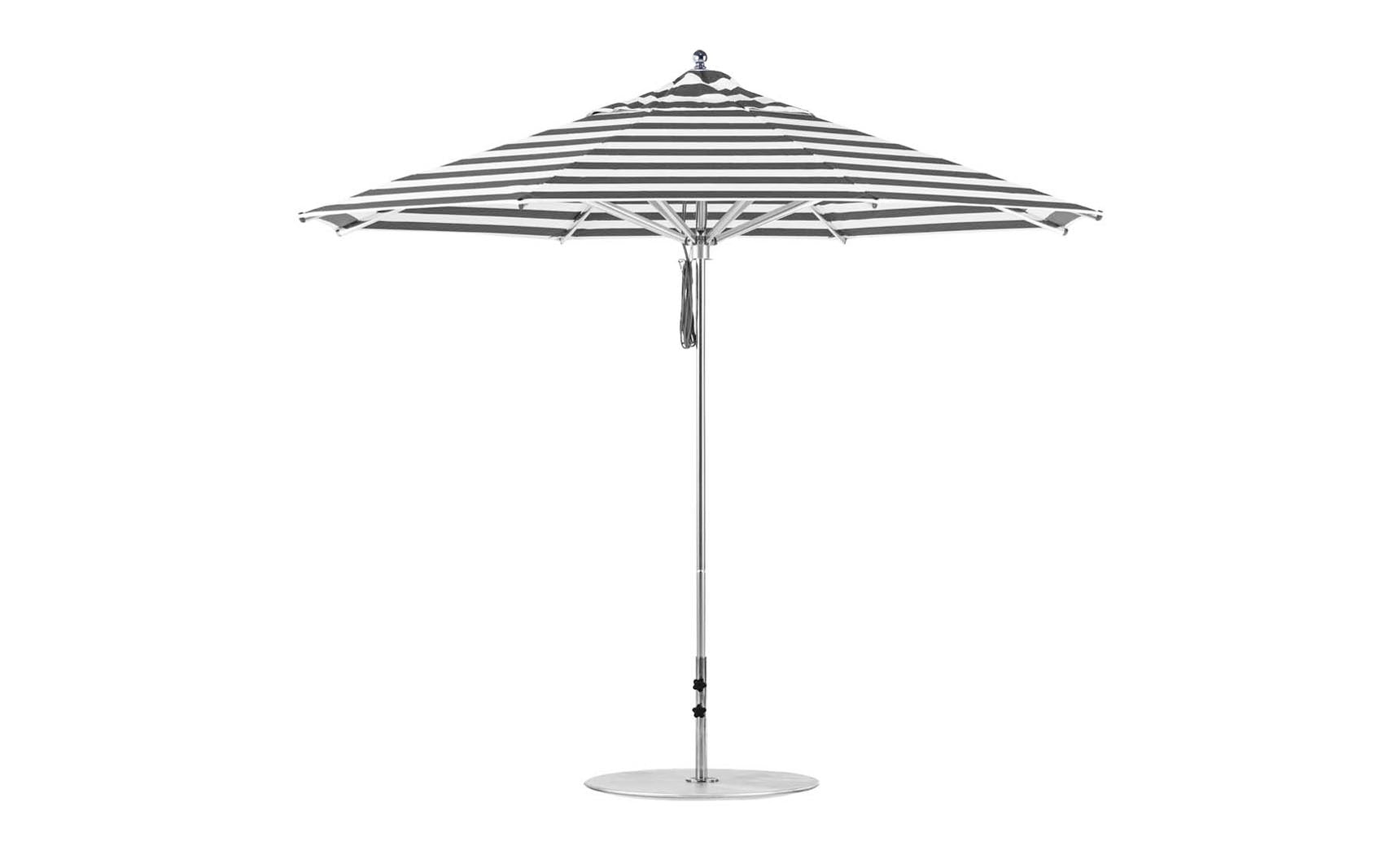 Ledge Lounger Premier 11' octagon pool umbrella with Black Stripe canopy
