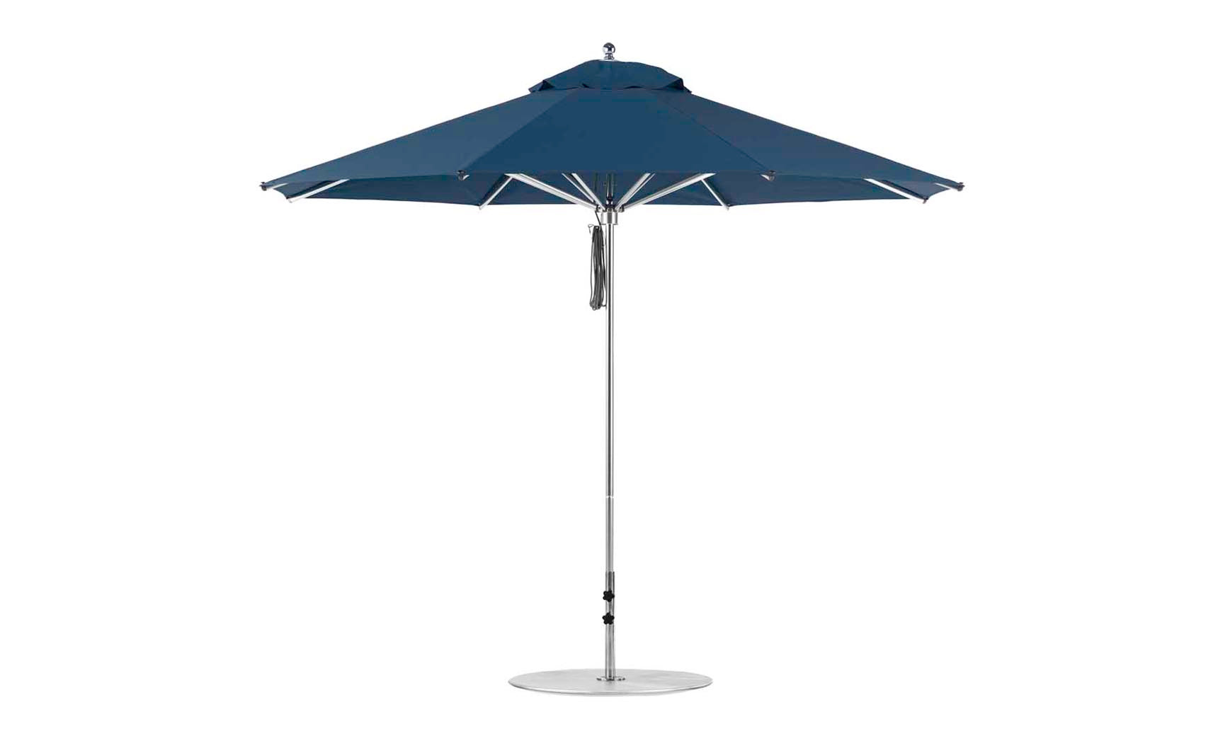 Ledge Lounger Premier 11' octagon pool umbrella with Captain Navy canopy
