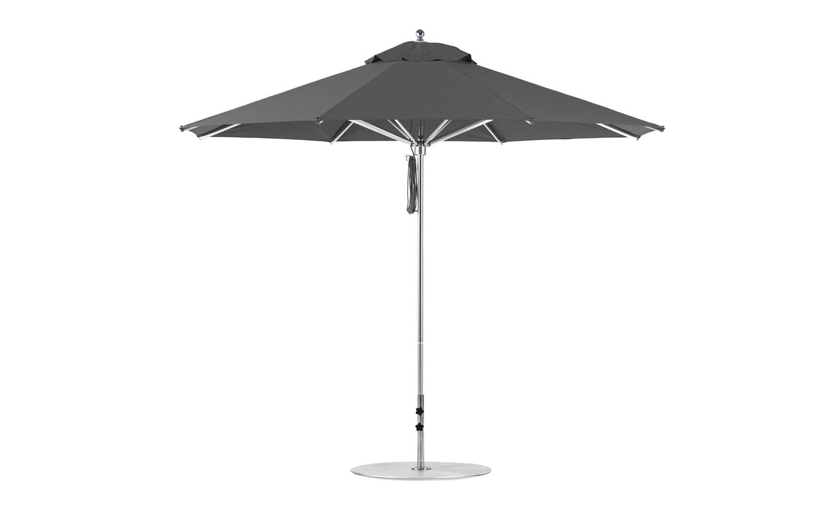 Ledge Lounger Premier 11' octagon pool umbrella with Charcoal Gray canopy