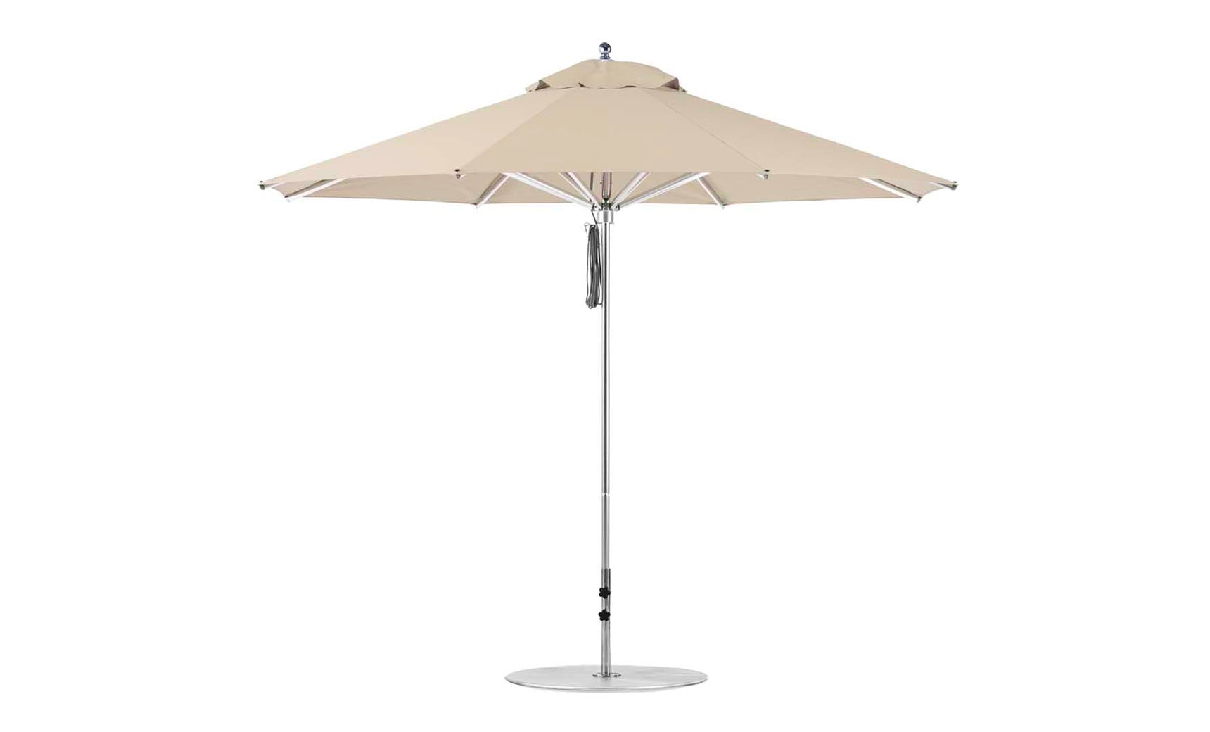 Ledge Lounger Premier 11' octagon pool umbrella with Linen canopy