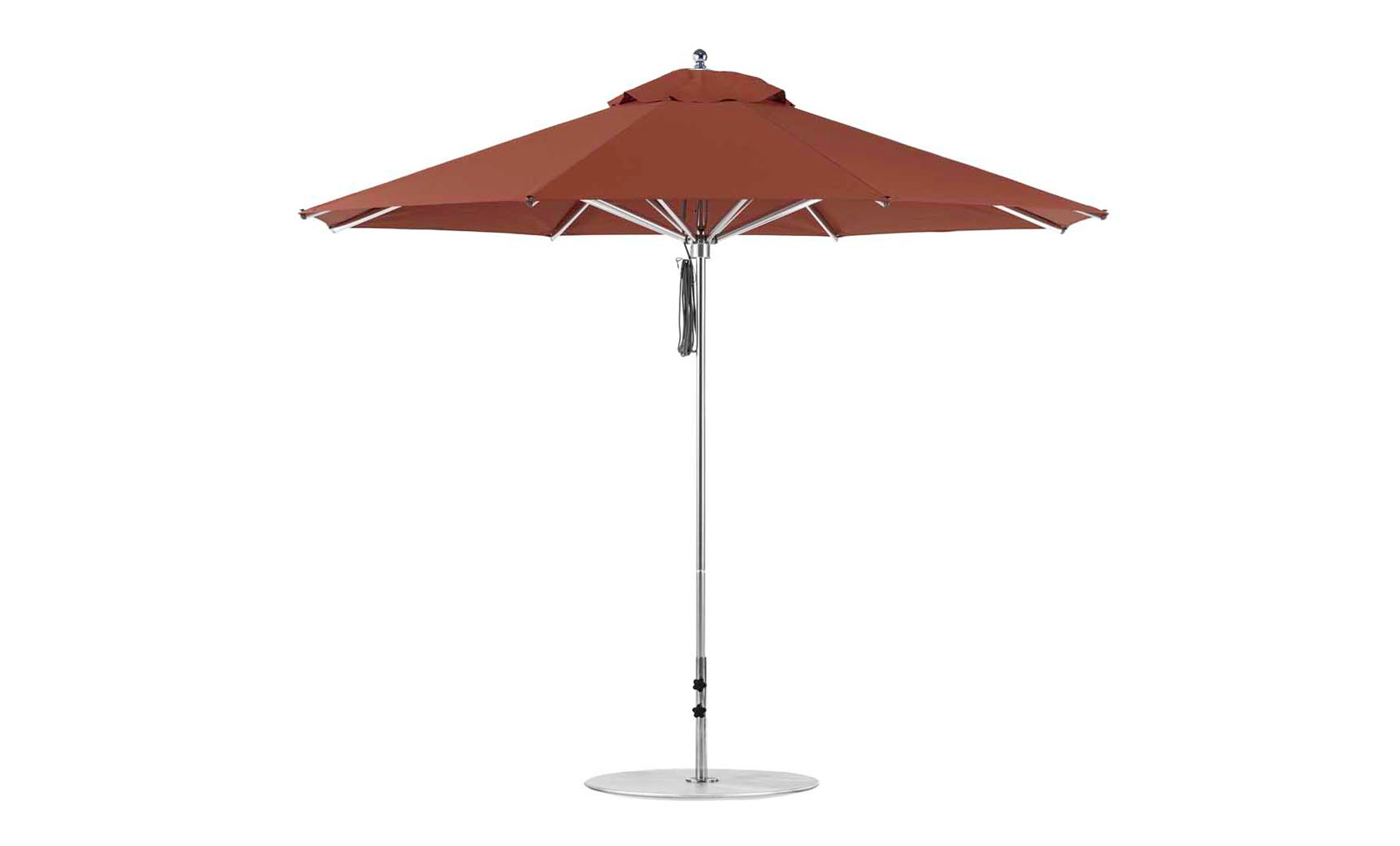 Ledge Lounger Premier 11' octagon pool umbrella with Terracotta canopy