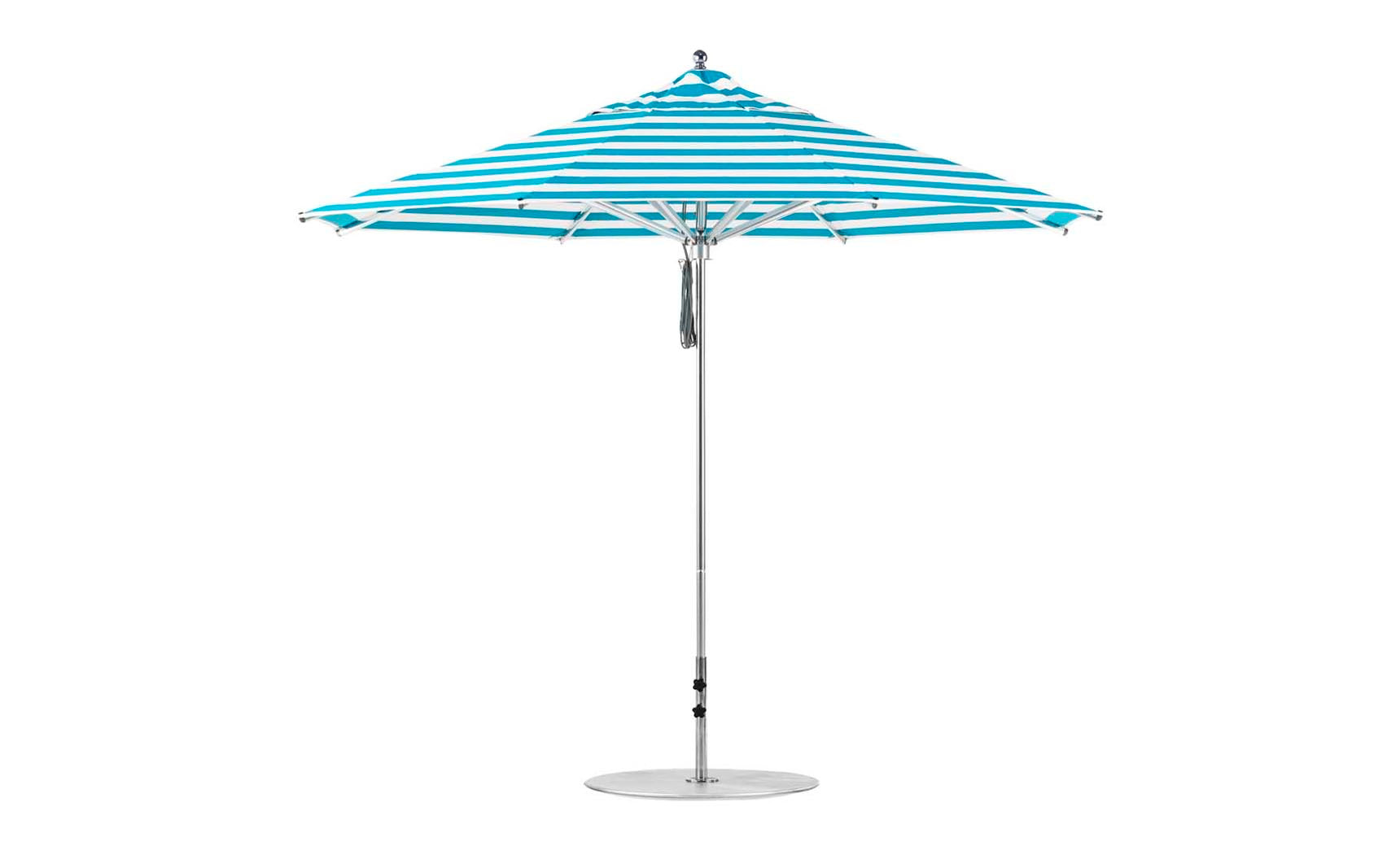 Ledge Lounger Premier 11' octagon pool umbrella with Turquoise Stripe canopy