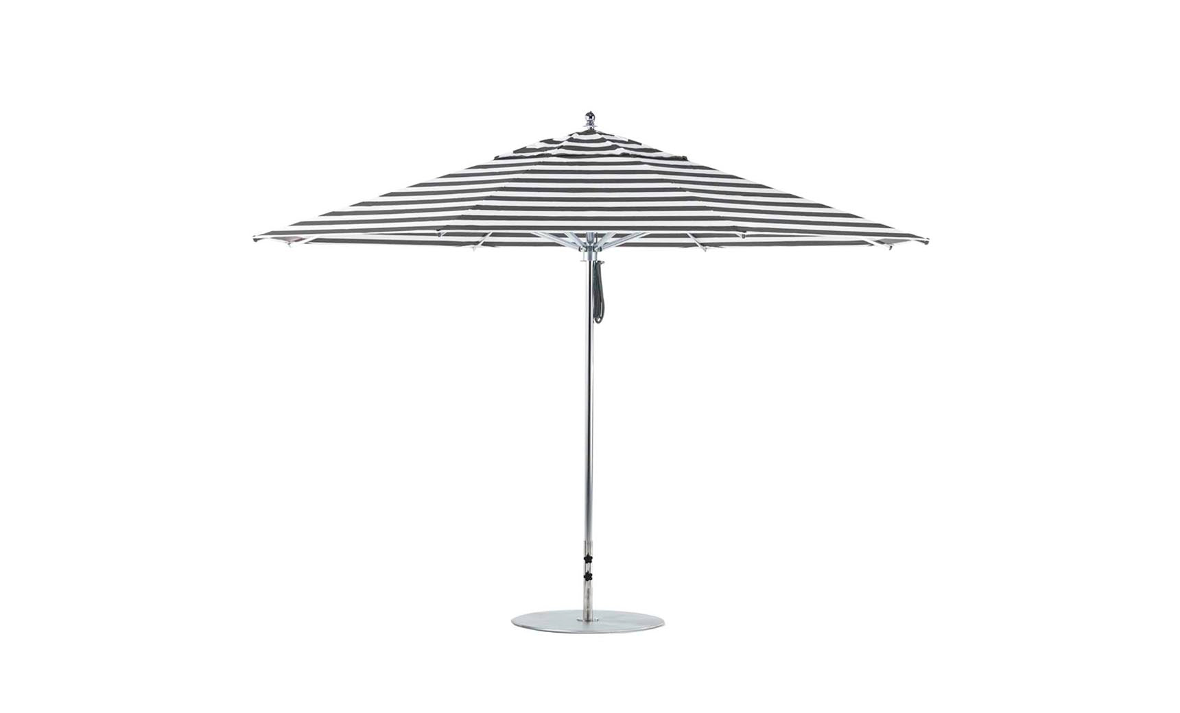 Ledge Lounger Premier 13' octagon pool umbrella with Black Stripe canopy