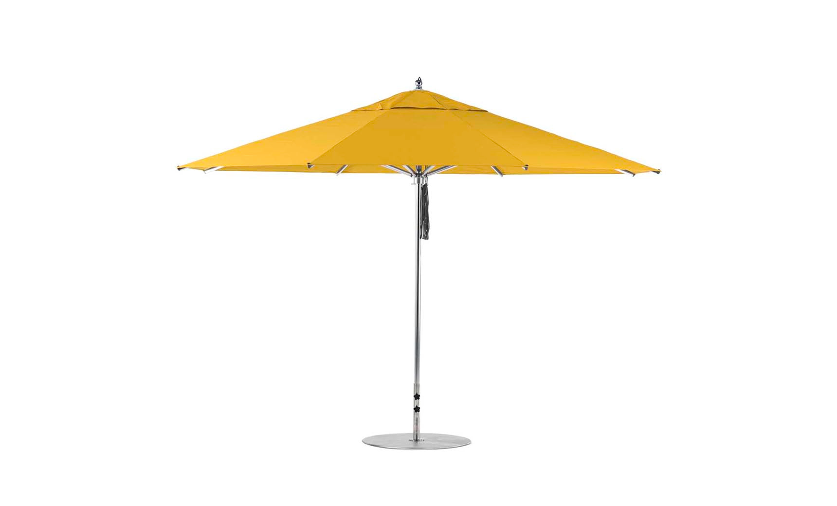 Ledge Lounger Premier 13' octagon pool umbrella with Sunflower Yellow canopy