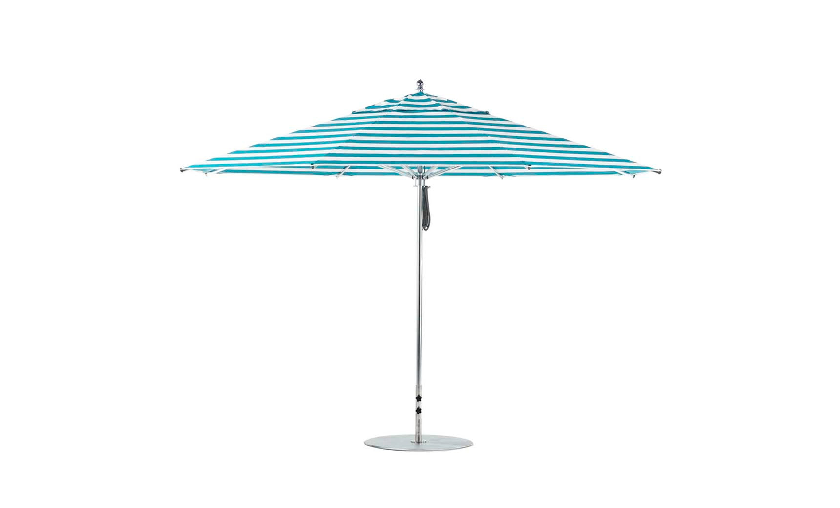 Ledge Lounger Premier 13' octagon pool umbrella with Turquoise Stripe canopy