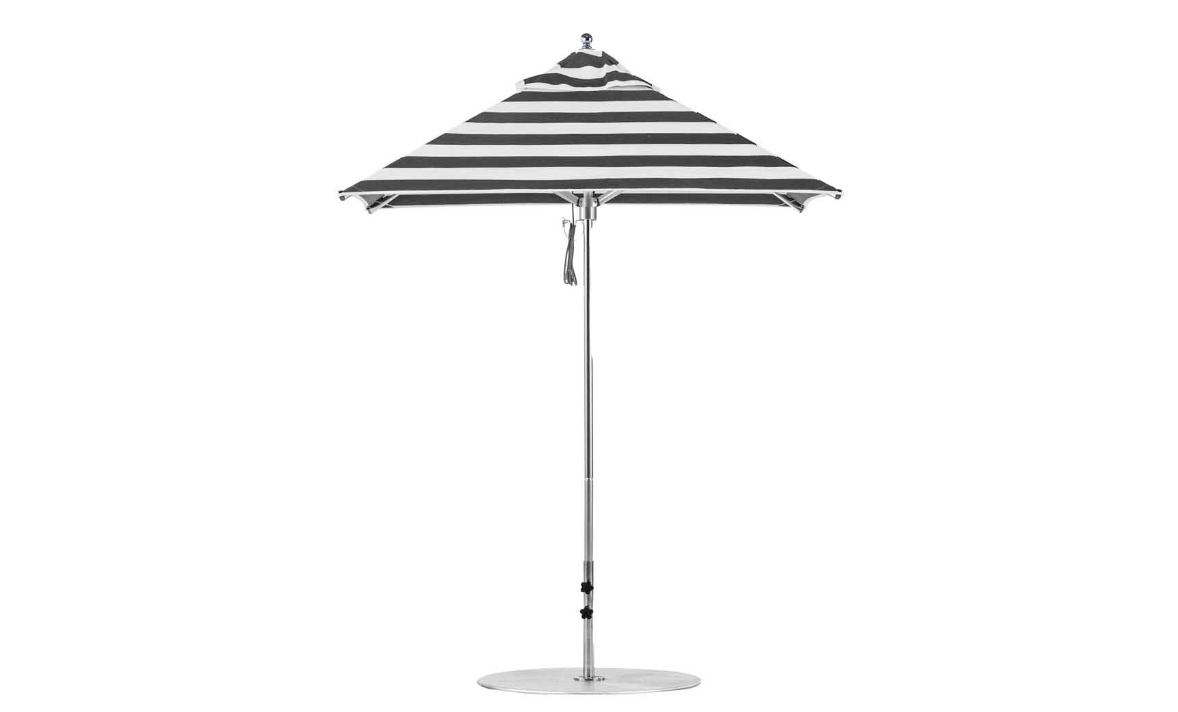 Ledge Lounger Premier 6.5' square pool umbrella with Black Stripe canopy
