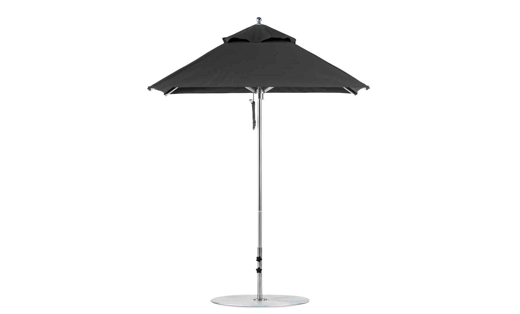 Ledge Lounger Premier 6.5' square pool umbrella with Black canopy