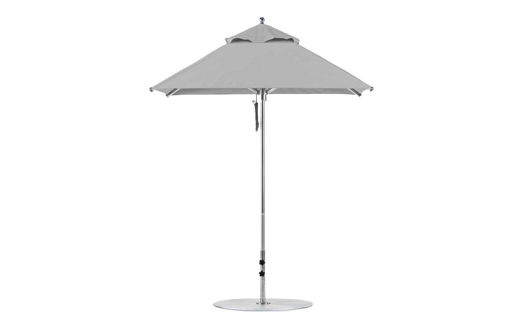 Ledge Lounger Premier 6.5' square pool umbrella with Cadet Gray canopy
