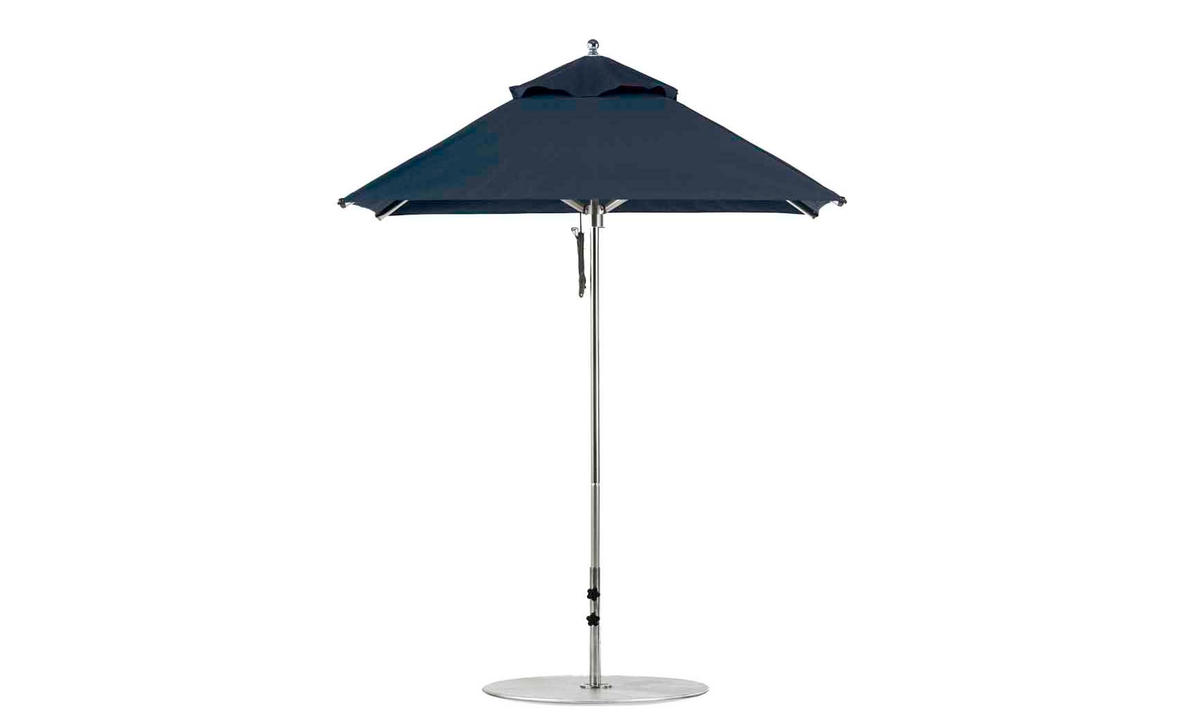 Ledge Lounger Premier 6.5' square pool umbrella with Captain Navy canopy