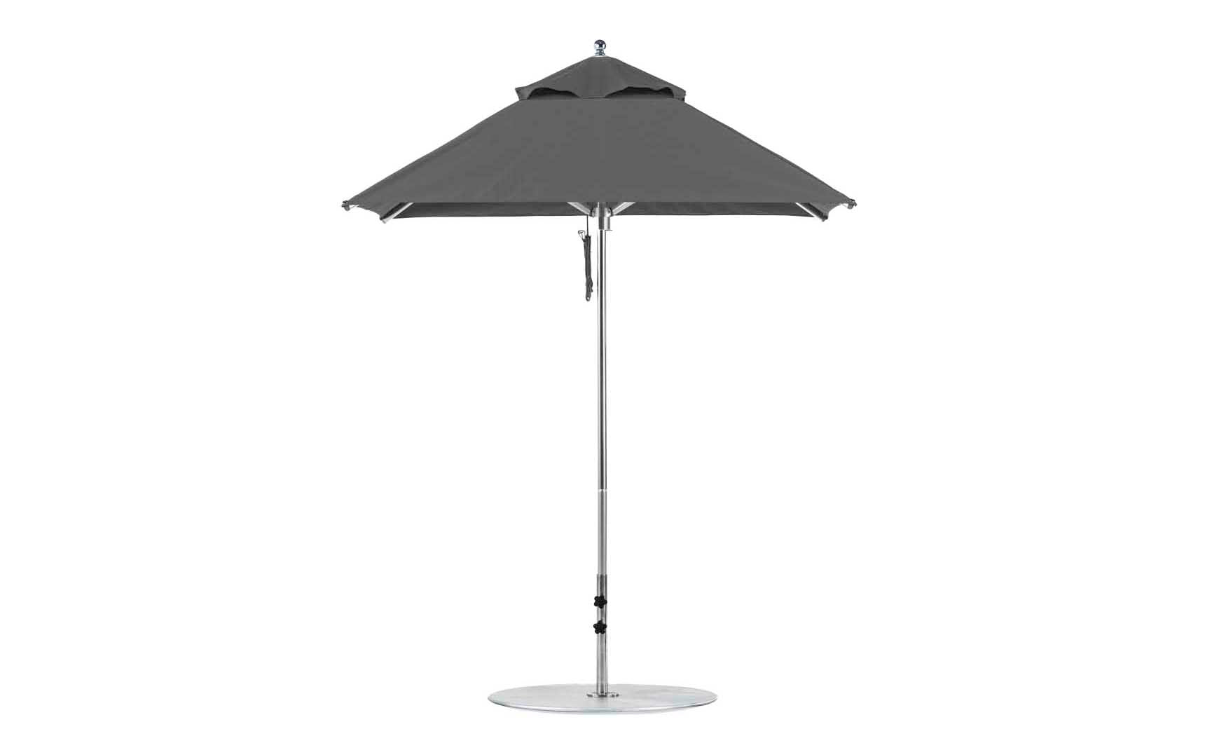 Ledge Lounger Premier 6.5' square pool umbrella with Charcoal Gray canopy