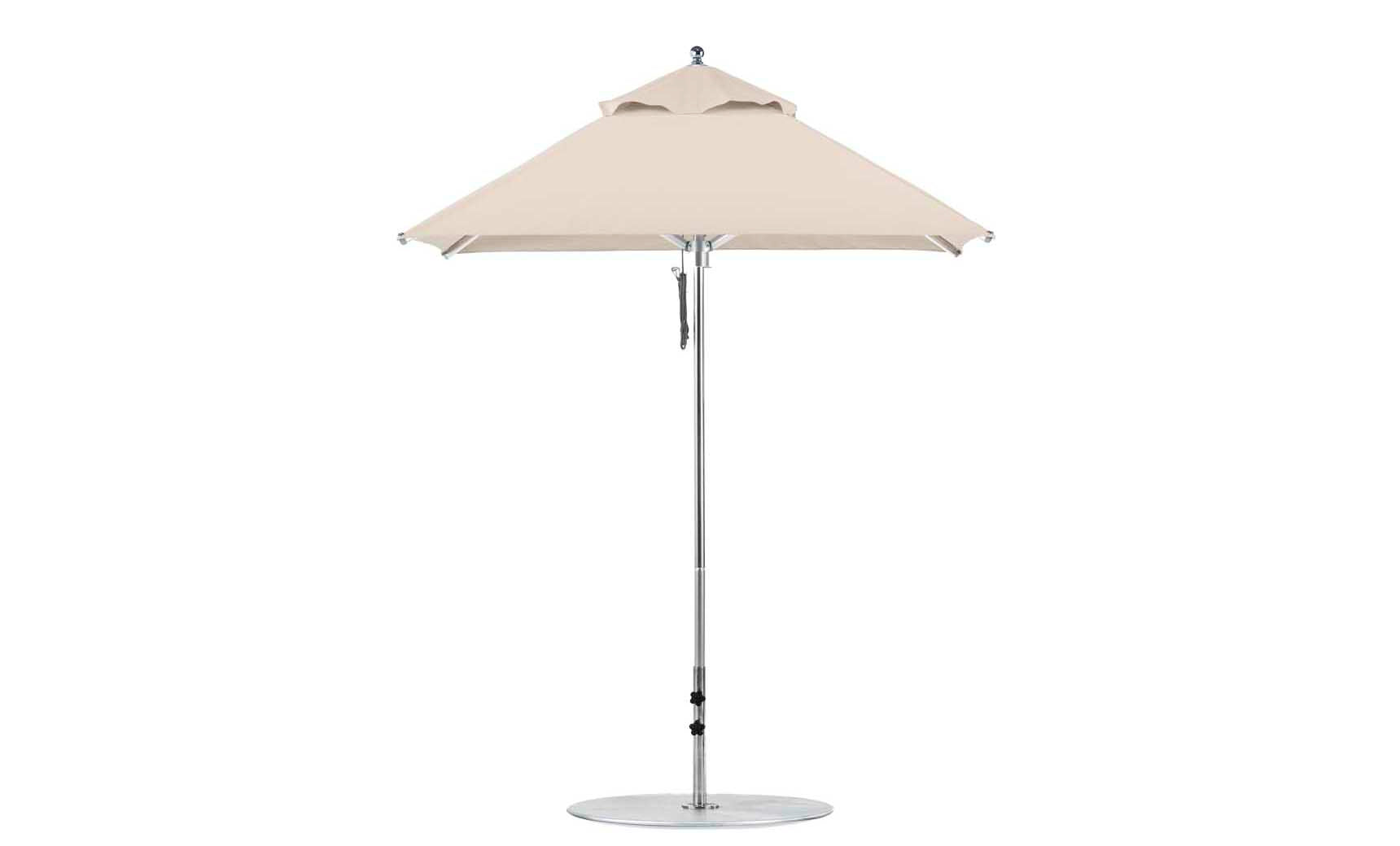 Ledge Lounger Premier 6.5' square pool umbrella with Linen canopy