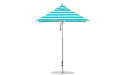 Ledge Lounger Premier 6.5' square pool umbrella with Turquoise Stripe canopy