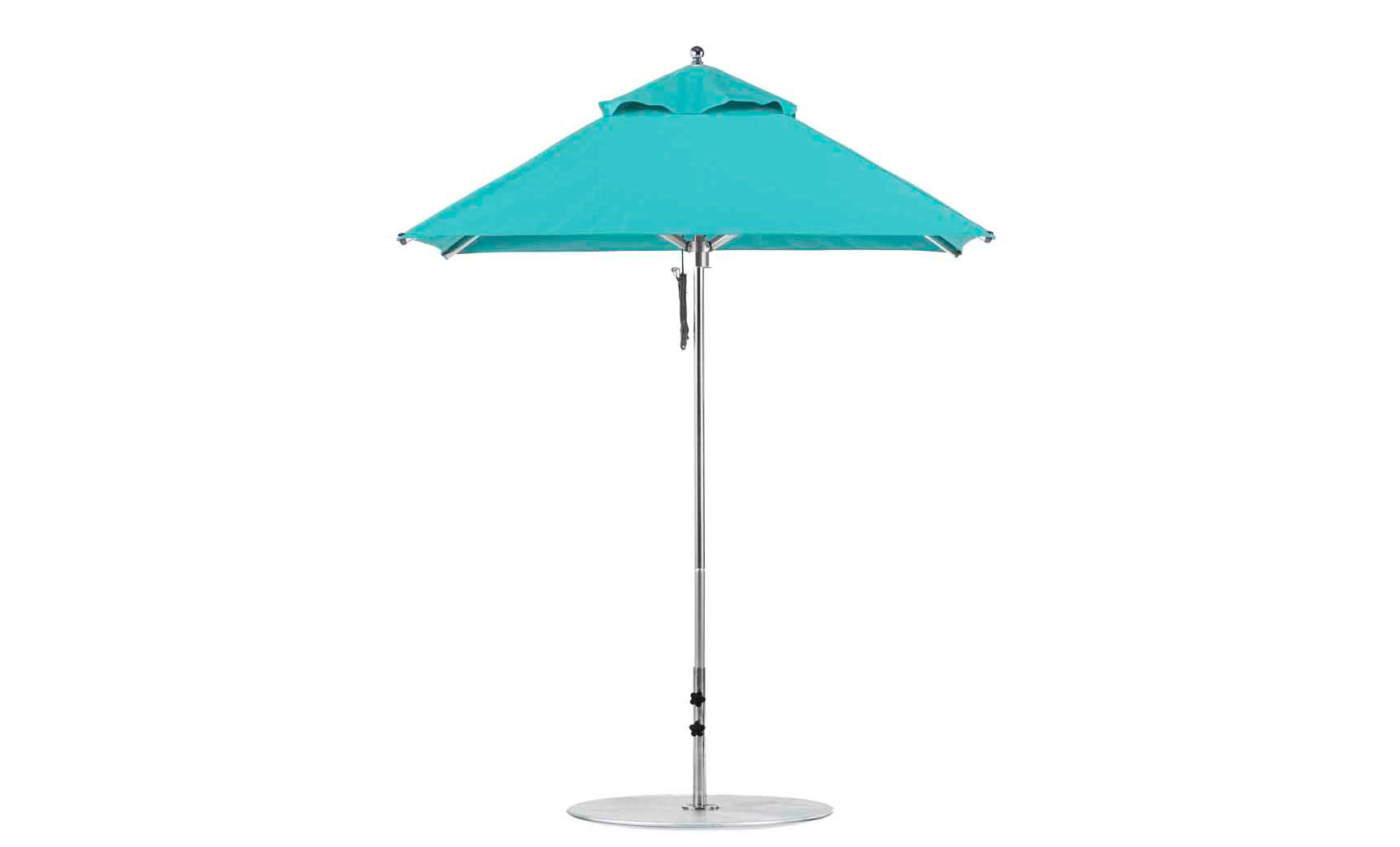Ledge Lounger Premier 6.5' square pool umbrella with Turquoise canopy
