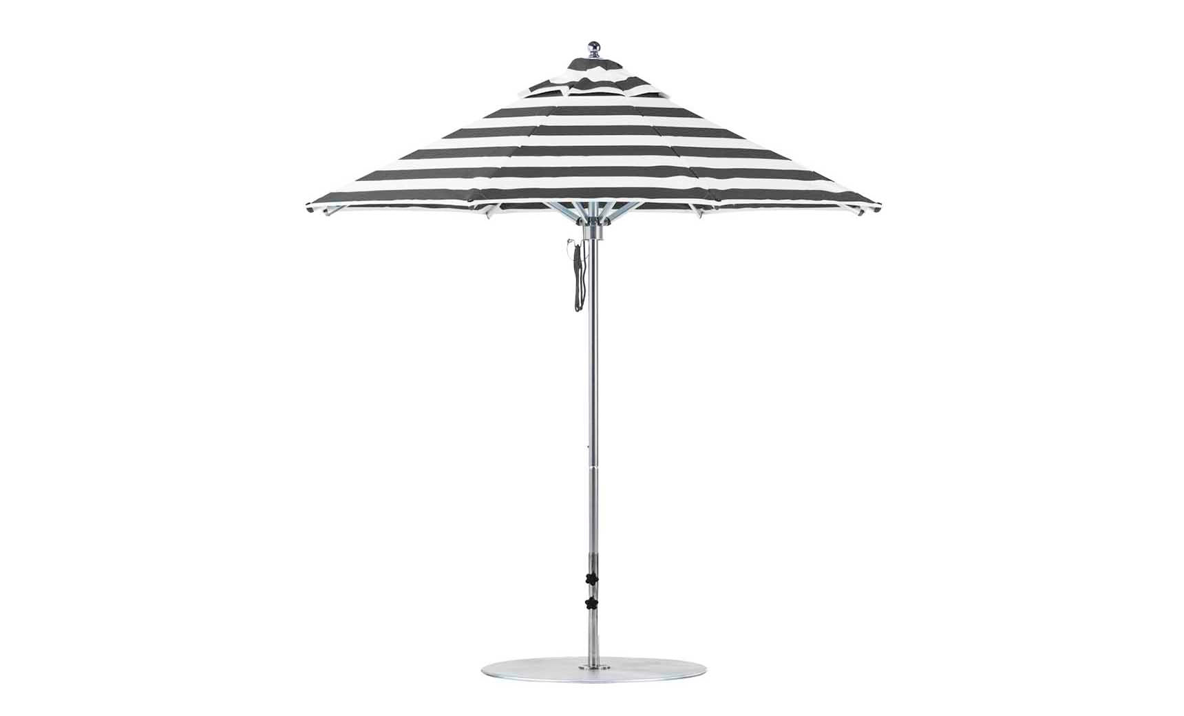 Ledge Lounger Premier 7.5' octagon pool umbrella with Black Stripe canopy