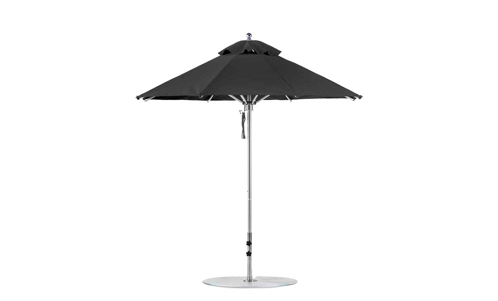 Ledge Lounger Premier 7.5' octagon pool umbrella with Black canopy