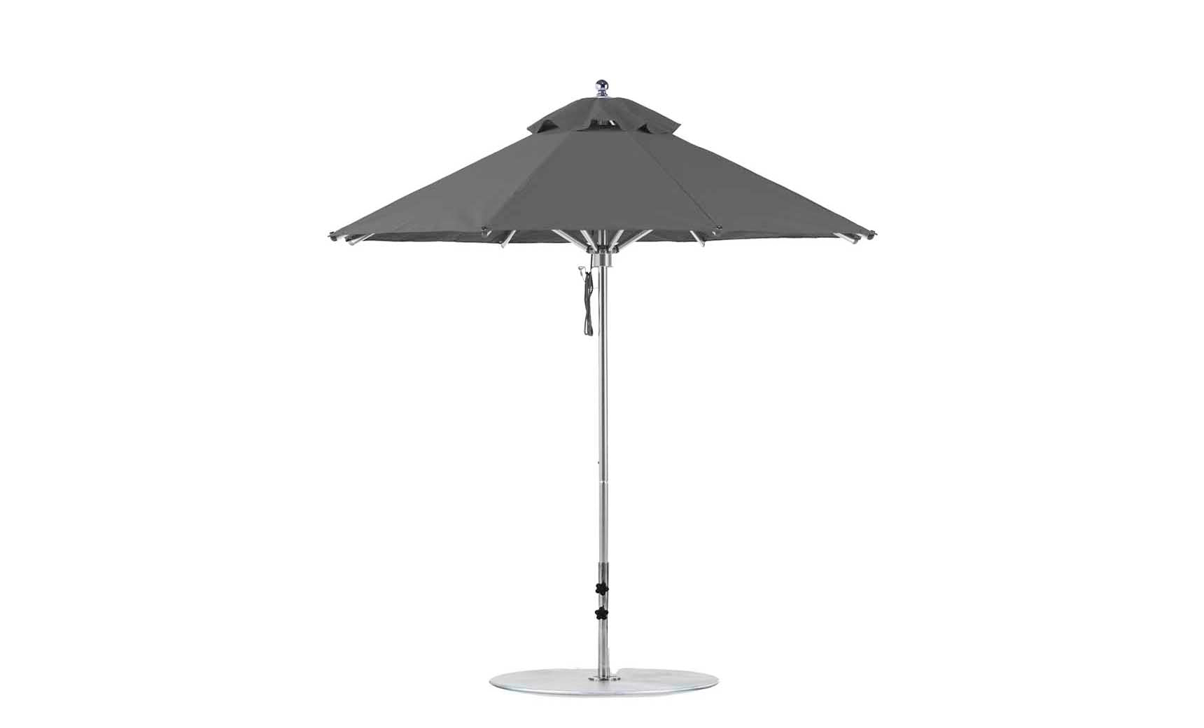 Ledge Lounger Premier 7.5' octagon pool umbrella with Charcoal Gray canopy