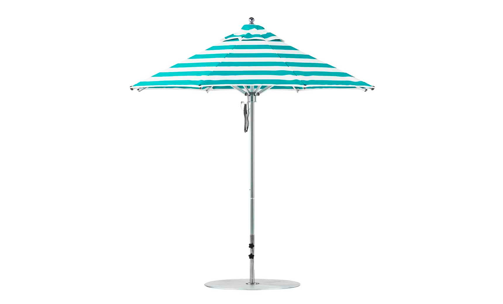 Ledge Lounger Premier 7.5' octagon pool umbrella with Turquoise Stripe canopy