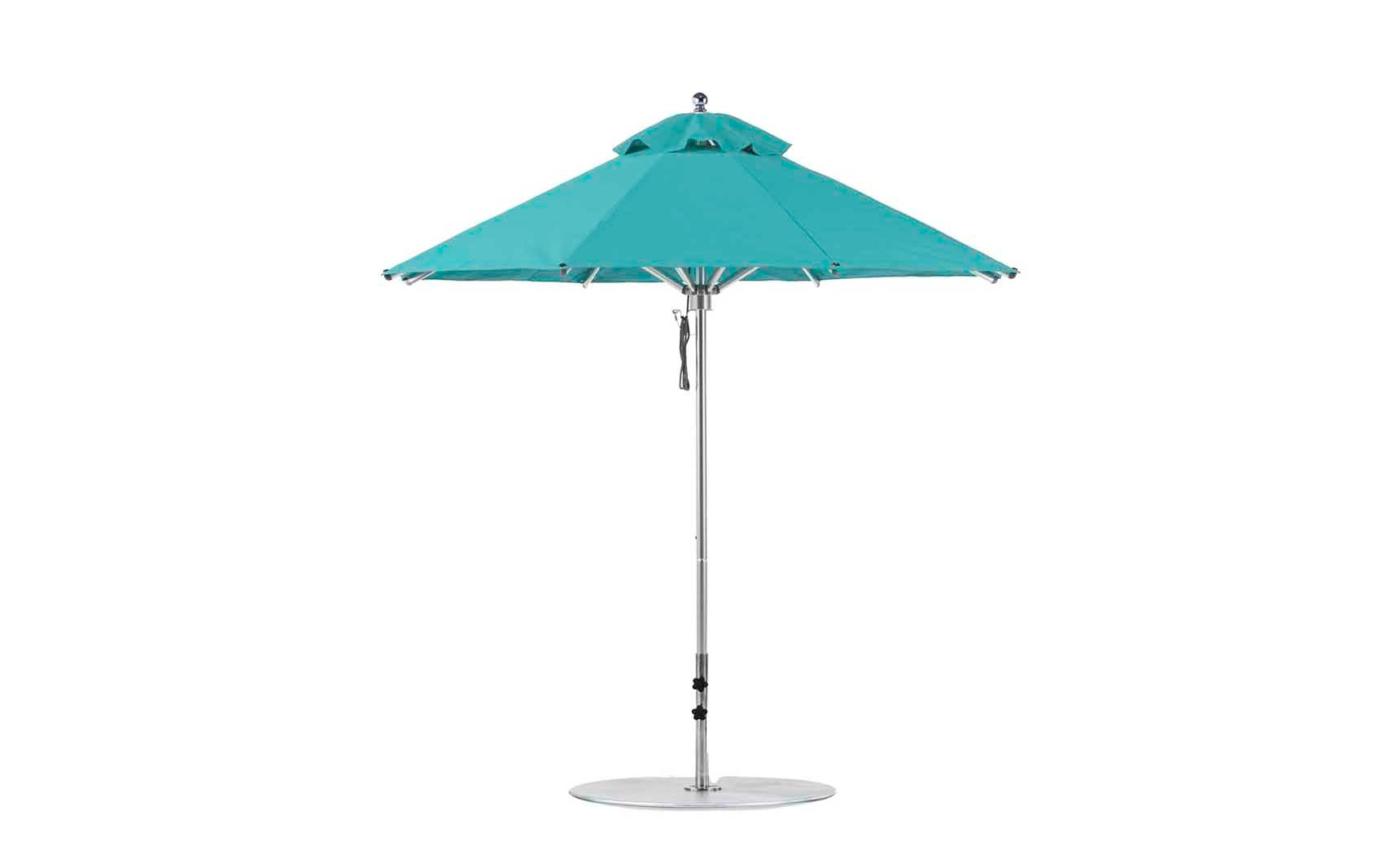 Ledge Lounger Premier 7.5' octagon pool umbrella with Turquoise canopy