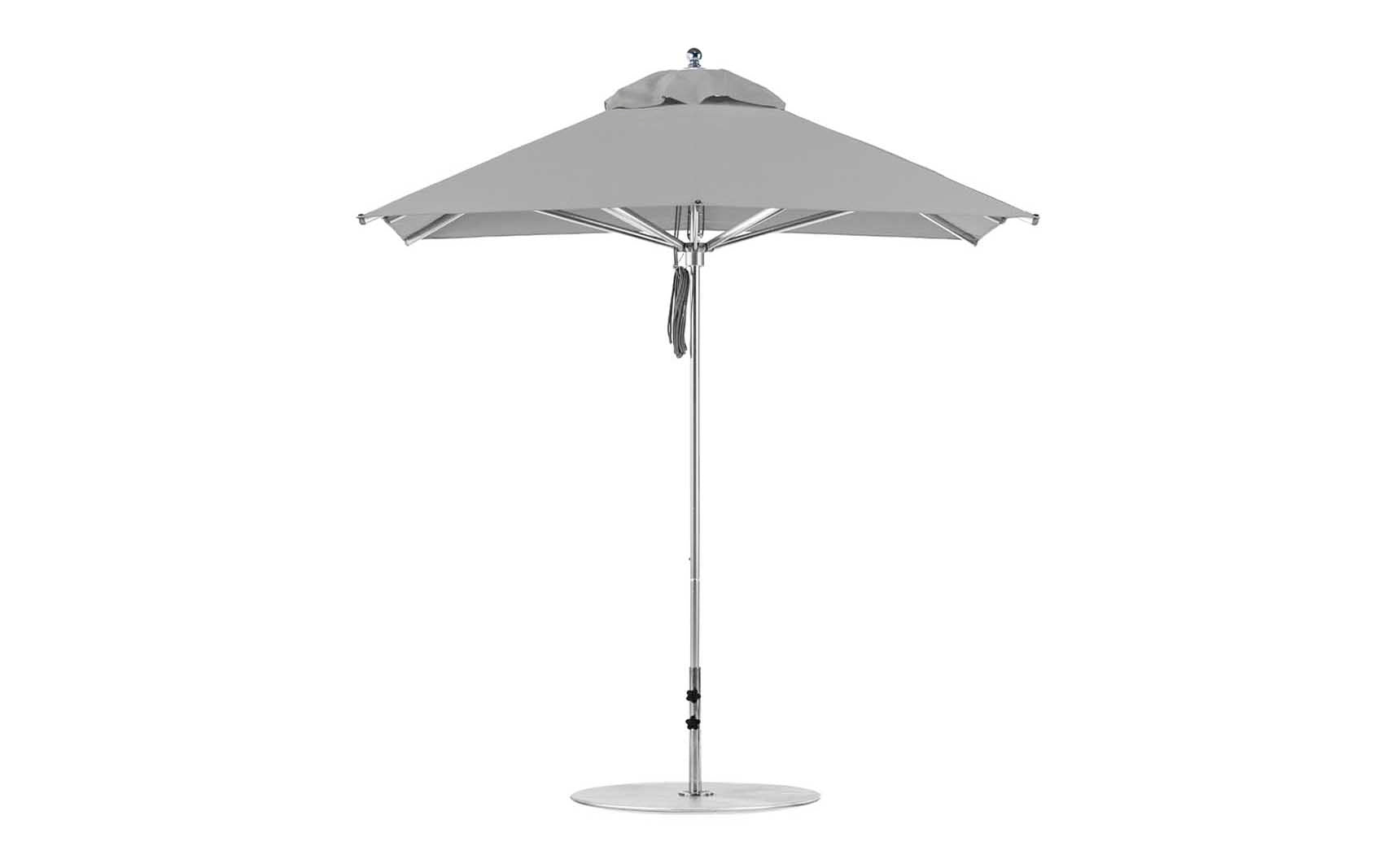 Ledge Lounger Premier 7.5' square pool umbrella with Cadet Gray canopy