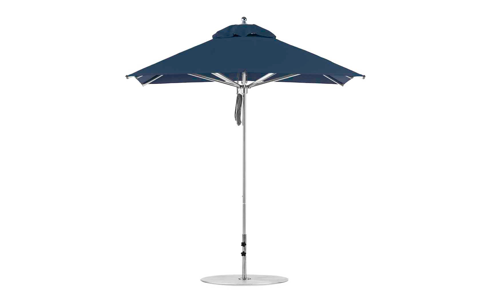 Ledge Lounger Premier 7.5' square pool umbrella with Captain Navy canopy