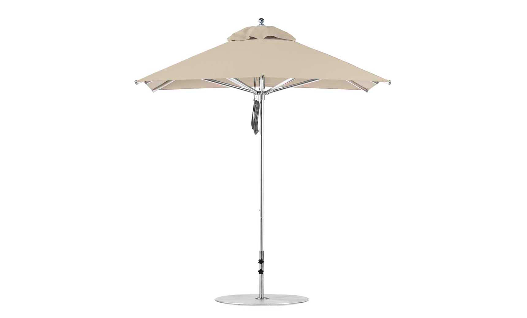 Ledge Lounger Premier 7.5' square pool umbrella with Linen canopy
