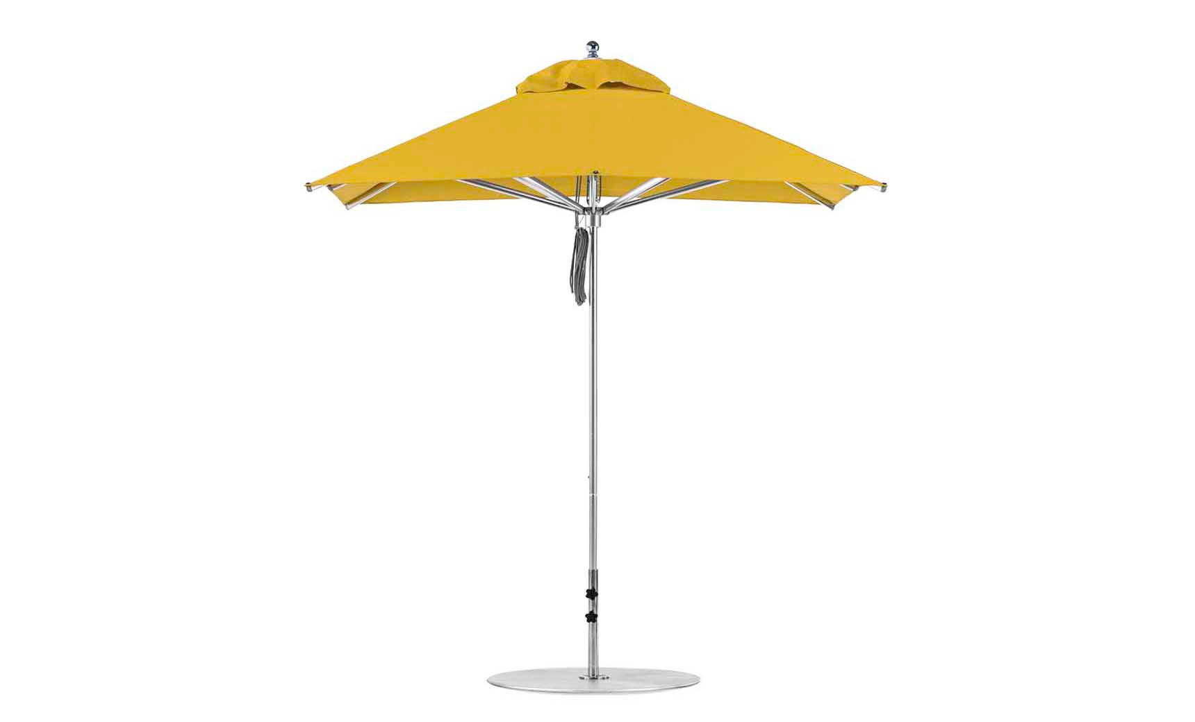 Ledge Lounger Premier 7.5' square pool umbrella with Sunflower Yellow canopy