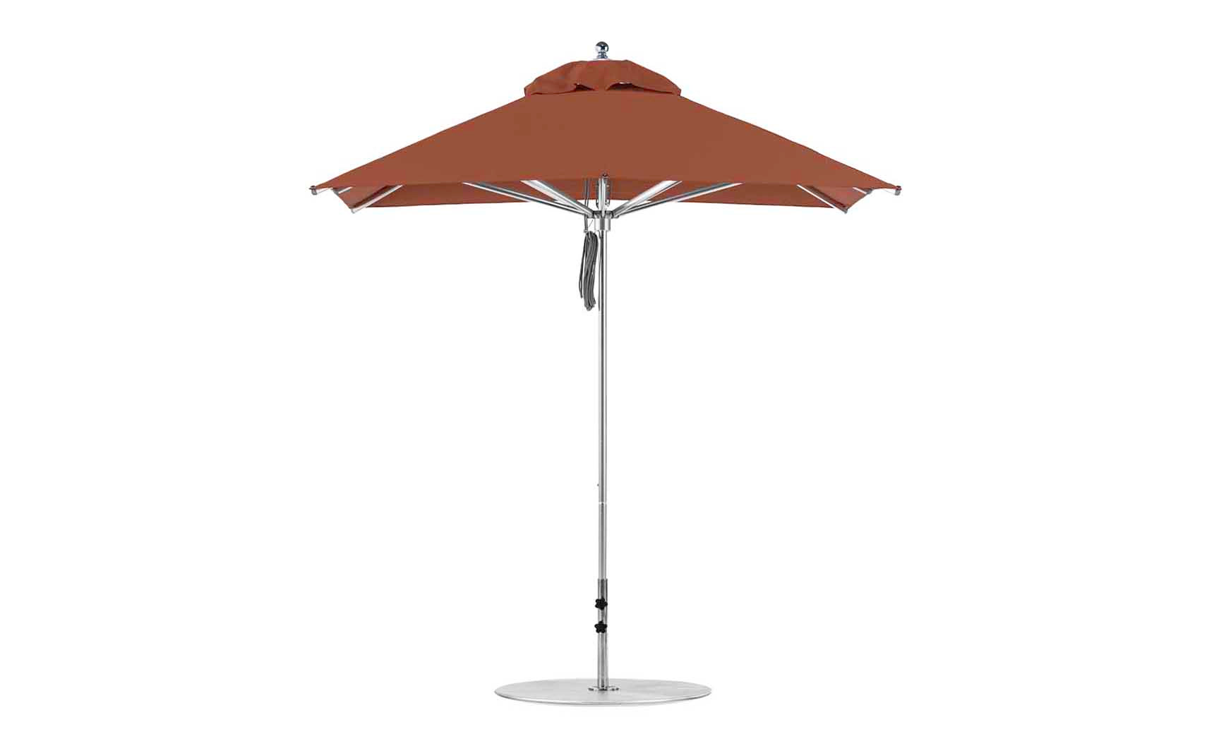 Ledge Lounger Premier 7.5' square pool umbrella with Terracotta canopy