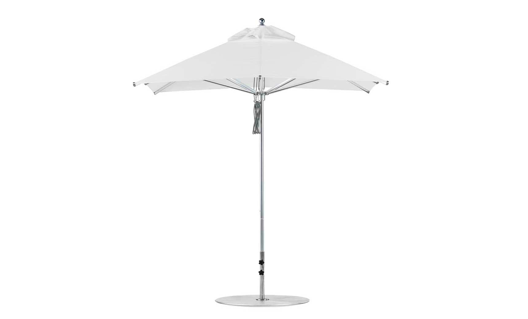 Ledge Lounger Premier 7.5' square pool umbrella with White canopy