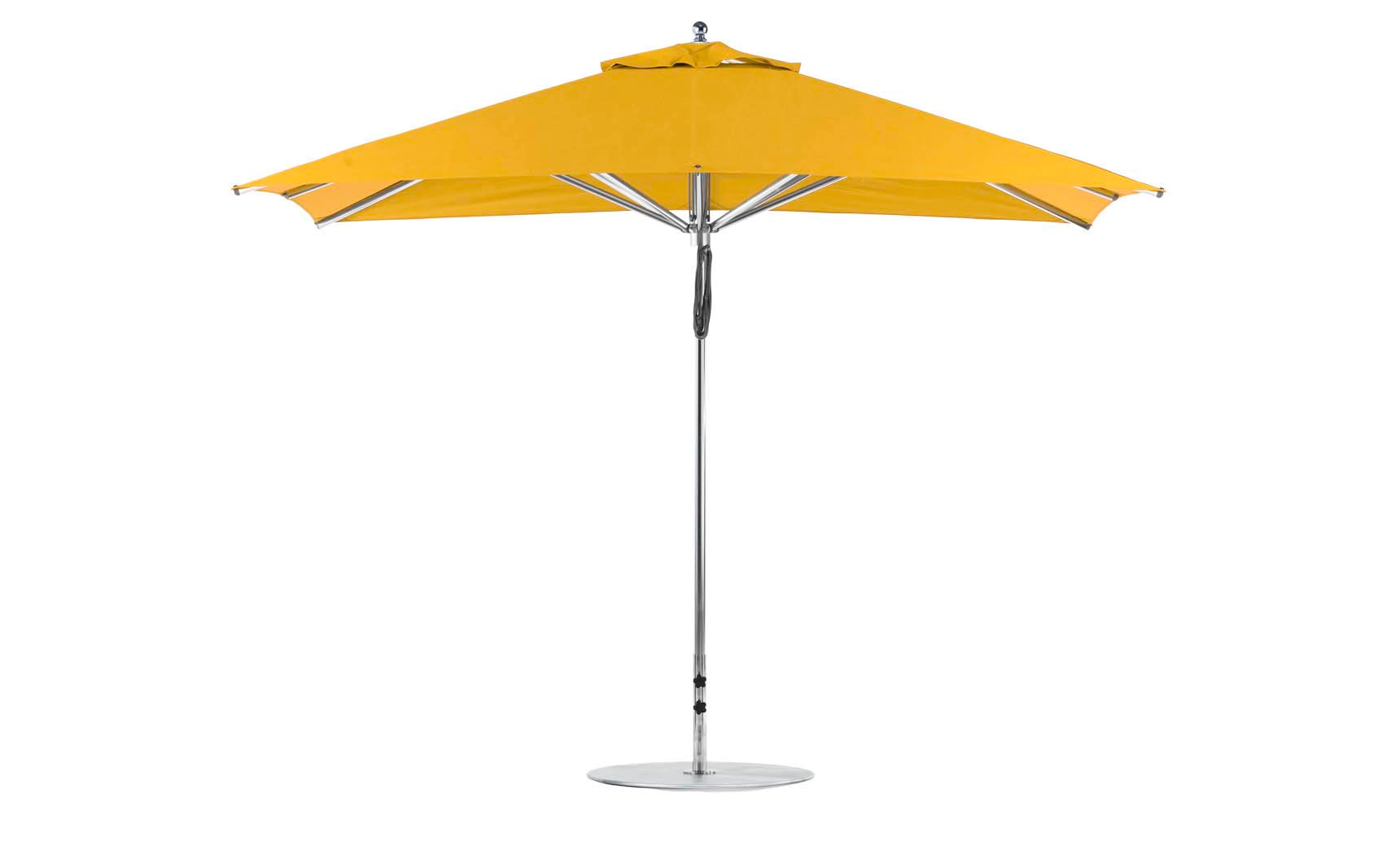 Ledge Lounger Premier 8.5' x 11' rectangle pool umbrella with Sunflower Yellow canopy