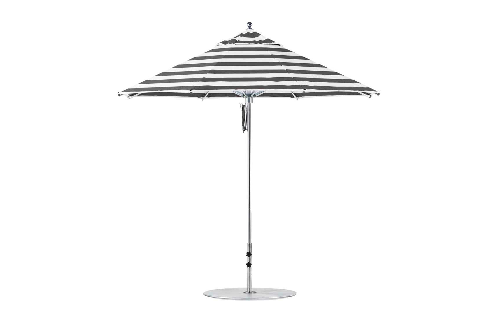 Ledge Lounger Premier 9' octagon pool umbrella with Black Stripe canopy