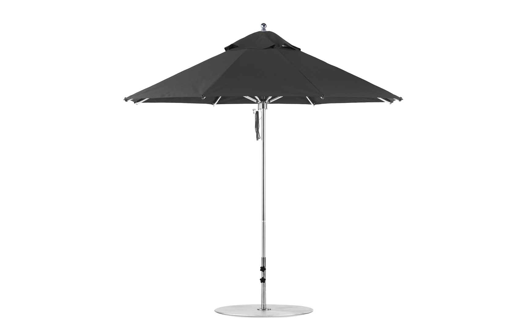 Ledge Lounger Premier 9' octagon pool umbrella with Black canopy