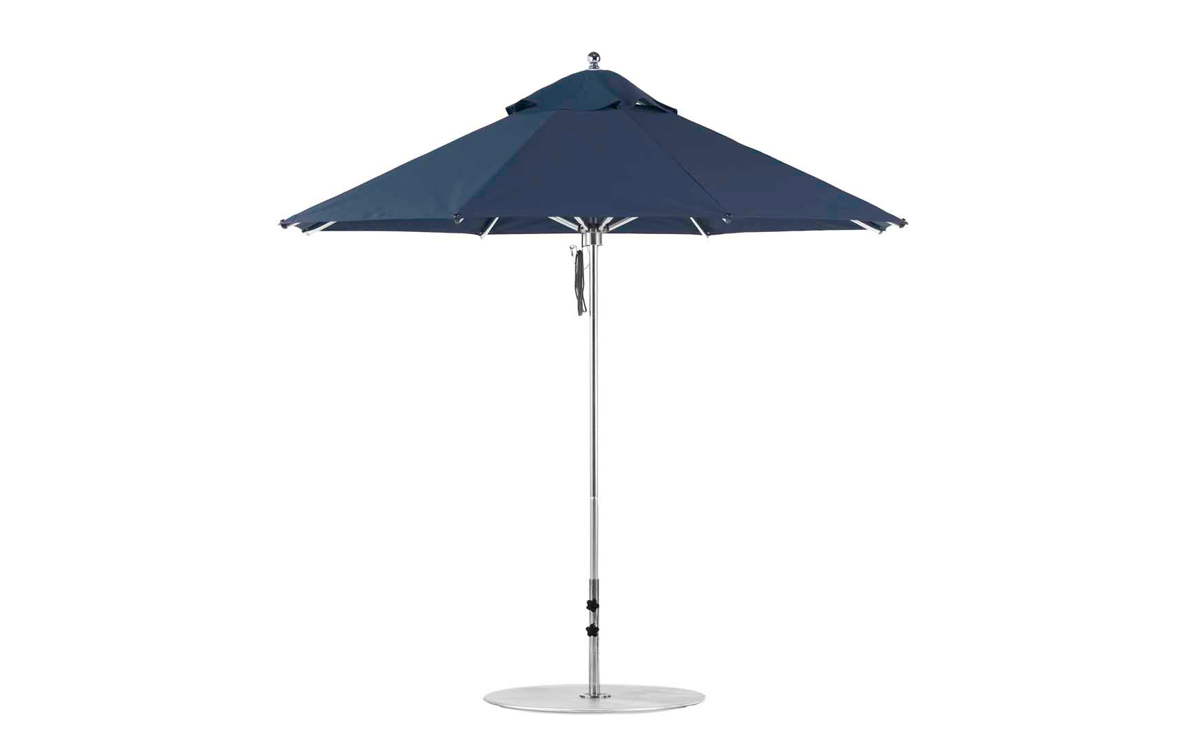 Ledge Lounger Premier 9' octagon pool umbrella with Captain Navy canopy