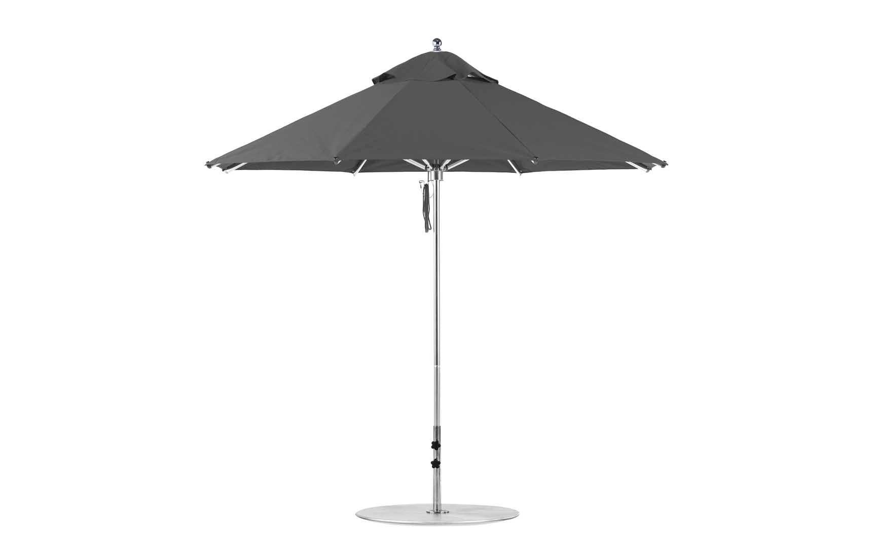 Ledge Lounger Premier 9' octagon pool umbrella with Charcoal Gray canopy